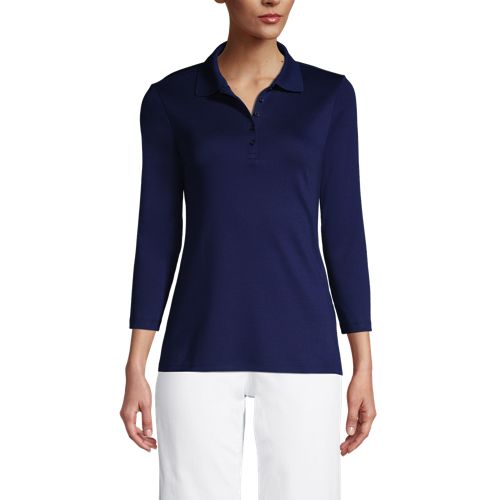 Women's Three-Quarter Sleeve Supima Polo Shirt
