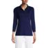 Women's Petite 3/4 Sleeve Supima Cotton Polo Shirt, Front