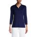 Women's 3/4 Sleeve Supima Cotton Polo Shirt, Front