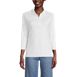 Women's Petite 3/4 Sleeve Supima Cotton Polo Shirt, Front