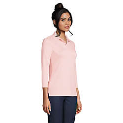 Women's Supima Cotton 3/4 Sleeve Polo Shirt, alternative image
