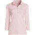 Women's Petite 3/4 Sleeve Supima Cotton Polo Shirt, Front