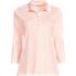 Women's Petite 3/4 Sleeve Supima Cotton Polo Shirt, Front