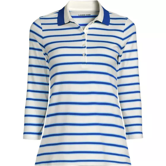 Women's 3/4 Sleeve Supima Cotton Polo Shirt - primary