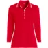 Women's Petite 3/4 Sleeve Supima Cotton Polo Shirt, Front