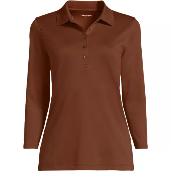 Women's 3/4 Sleeve Supima Cotton Polo Shirt - primary