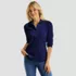 Women's Petite 3/4 Sleeve Supima Cotton Polo Shirt, alternative image