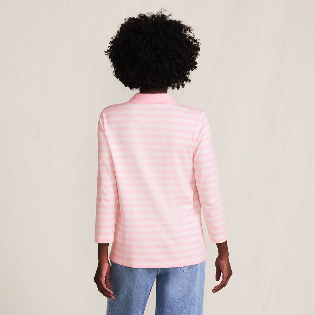 Women's 3/4 Sleeve Supima Cotton Polo Shirt | Lands' End