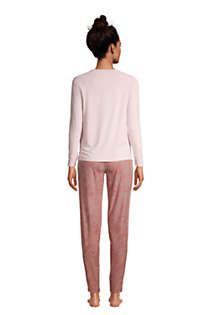 Women's Lounge Pajama Set Long Sleeve T-shirt and Slim Leg Pants
