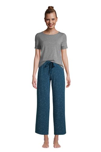 wide leg cropped lounge pants