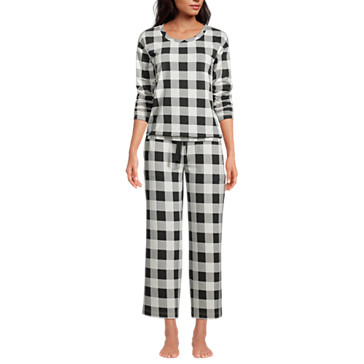 Weite Jersey Pyjama-Hose in 7/8-Länge für Damen image number 3