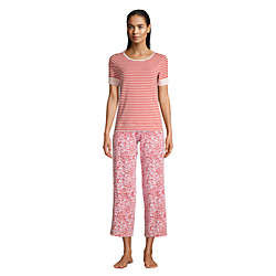 Women's Lounge Mid Rise Wide Leg Crop Pajama Pants, alternative image