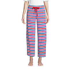 Women's Lounge Mid Rise Wide Leg Crop Pajama Pants, Front