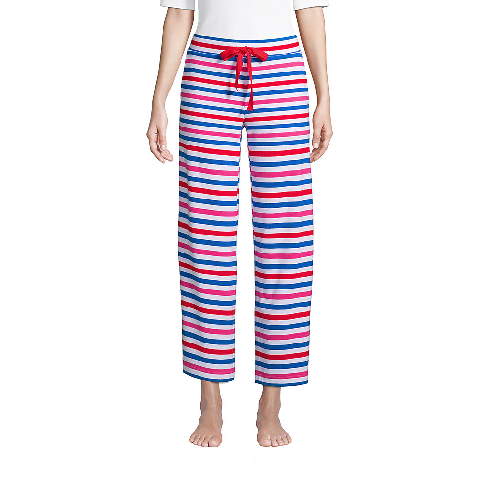 Women's Lounge Mid Rise Wide Leg Crop Pajama Pants
