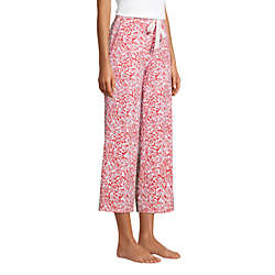 Women's Lounge Mid Rise Wide Leg Crop Pajama Pants, alternative image