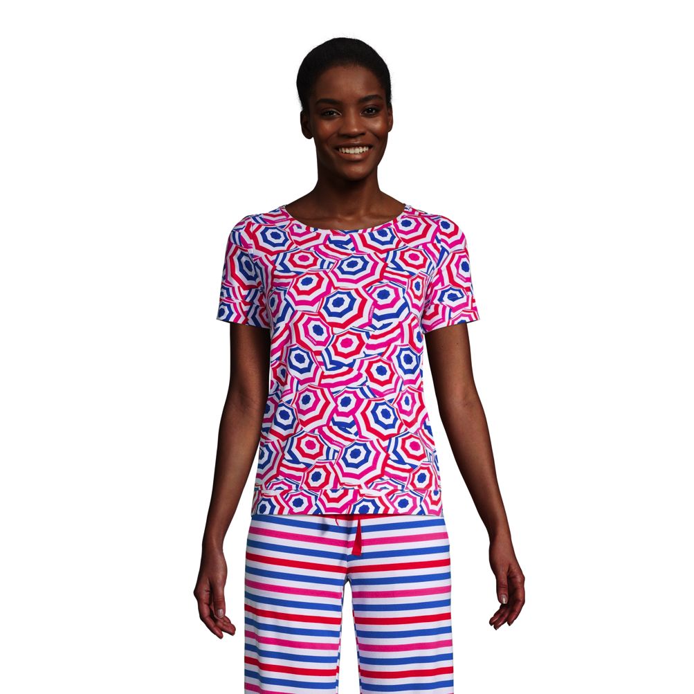 Women's Lounge Short Sleeve Crewneck Pajama T-shirt