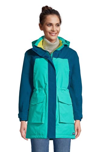 Lands End Womens Squall Down Insulated Winter Coat with Hood 