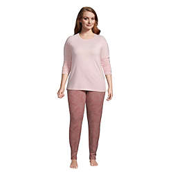 Women's Plus Size Lounge Pajama Set Long Sleeve T-shirt and Slim Leg Pants, alternative image