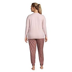 Women's Plus Size Lounge Pajama Set Long Sleeve T-shirt and Slim Leg Pants, Back