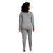 Women's Plus Size Lounge Pajama Set Long Sleeve T-shirt and Slim Leg Pants, Back