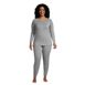 Women's Plus Size Lounge Pajama Set Long Sleeve T-shirt and Slim Leg Pants, Front