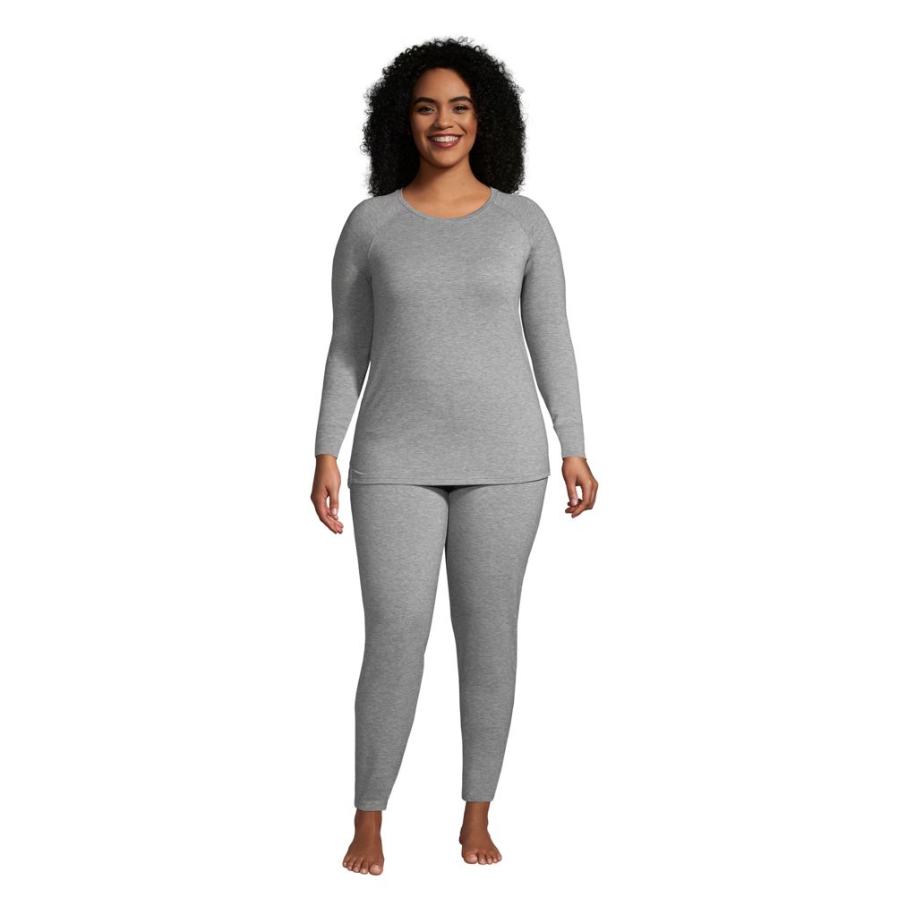 Women's Plus Size Lounge Pajama Set Long Sleeve T-shirt and Slim Leg Pants