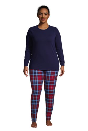 women's cozy pajama set long sleeve top and print leggings