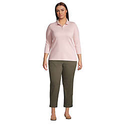 Women's Plus Size Supima Cotton 3/4 Sleeve Polo Shirt, alternative image
