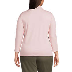 Women's Plus Size Supima Cotton 3/4 Sleeve Polo Shirt, Back