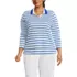 Women's Plus Size Supima Cotton 3/4 Sleeve Polo Shirt, Front