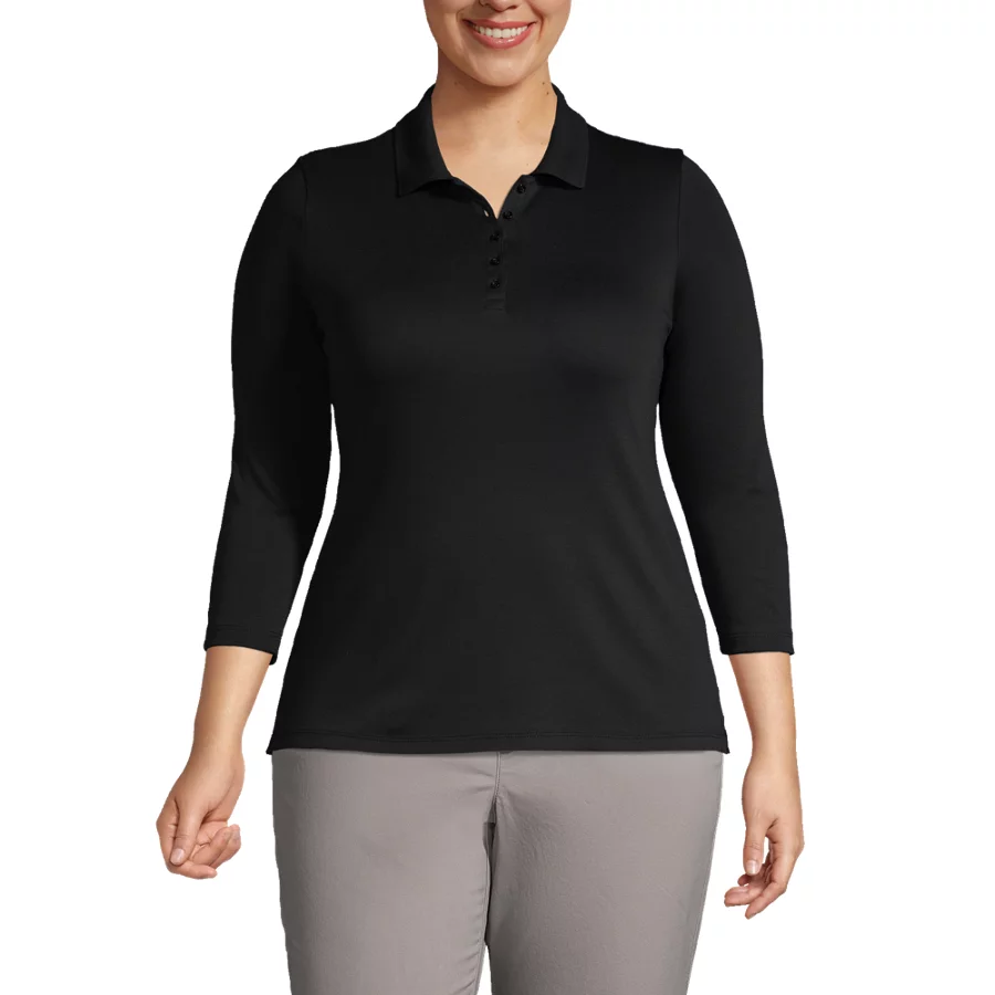 Women's 34 Sleeve Supima Cotton Polo Shirt view 2