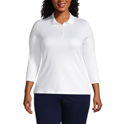 School Uniform Women's Plus Size Supima Cotton Polo - image 1
