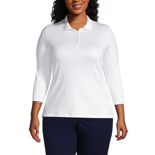 Plus size white polo best sale