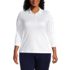 School Uniform Women's Plus Size Supima Cotton 3/4 Sleeve Polo Shirt, Front