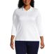 School Uniform Women's Plus Size Supima Cotton 3/4 Sleeve Polo Shirt, Front