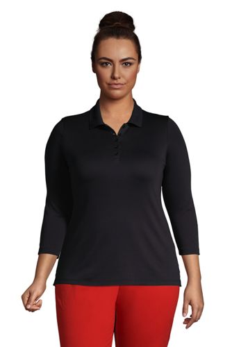 women's plus size long sleeve polo shirts