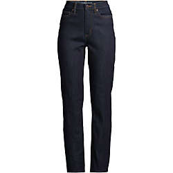 Women's Plus Size High Rise Straight Leg Ankle Blue Jeans, Front