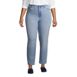 Women's Plus Size High Rise Straight Leg Ankle Blue Jeans, Front