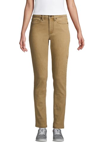 Women's Mid Rise Straight Leg Stretch Coloured Jeans
