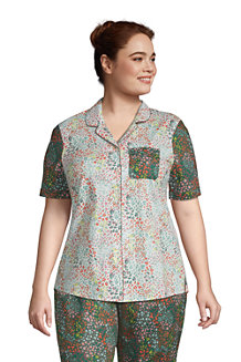 Women's Short Sleeve Cotton Poplin Pyjama Shirt