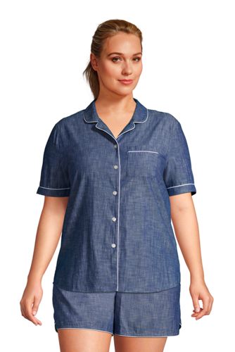 short sleeve denim shirt womens plus