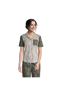 Women's Short Sleeve Cotton Poplin Pyjama Shirt