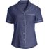 Women's Plus Size Short Sleeve Cotton Poplin Pajama Shirt, Front