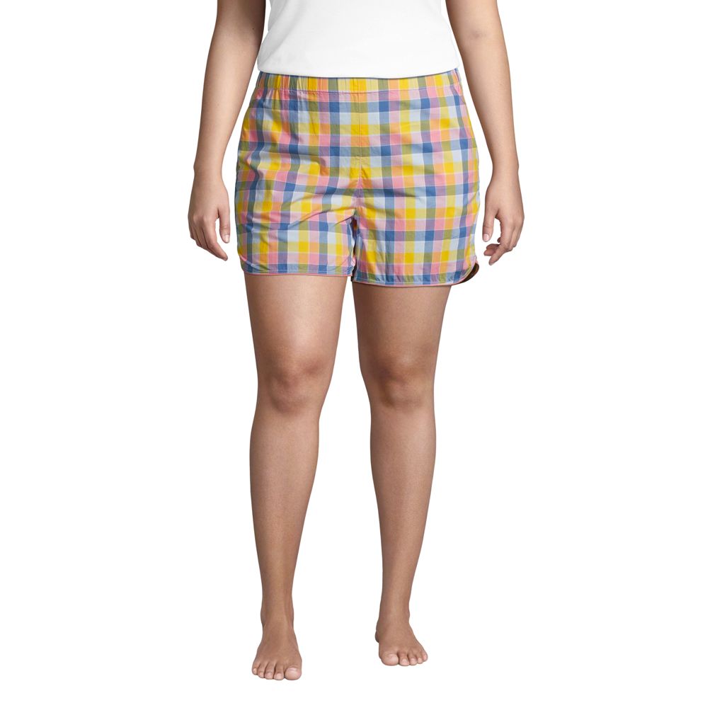 Women's Plus Size Cotton Poplin Pajama Shorts