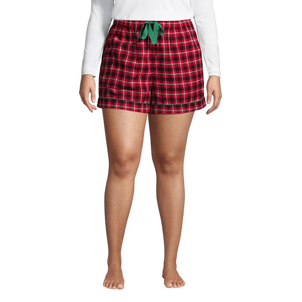 Women's Plus Size 4 Flannel Pajama Shorts