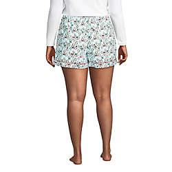 Women's Plus Size 4" Flannel Pajama Shorts, Back