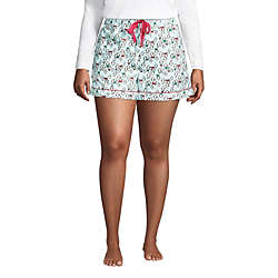 Women's Plus Size 4" Flannel Pajama Shorts, Front