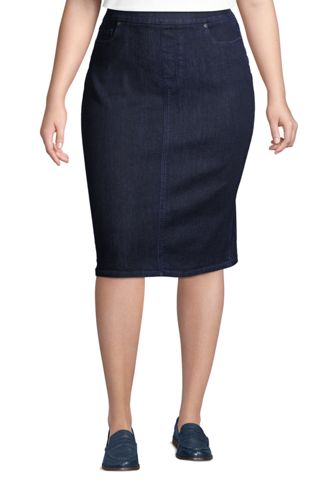 lands end denim skirt