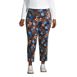 Women's Plus Size Starfish Mid Rise Elastic Waist Pull On Crop Pants Print, Front