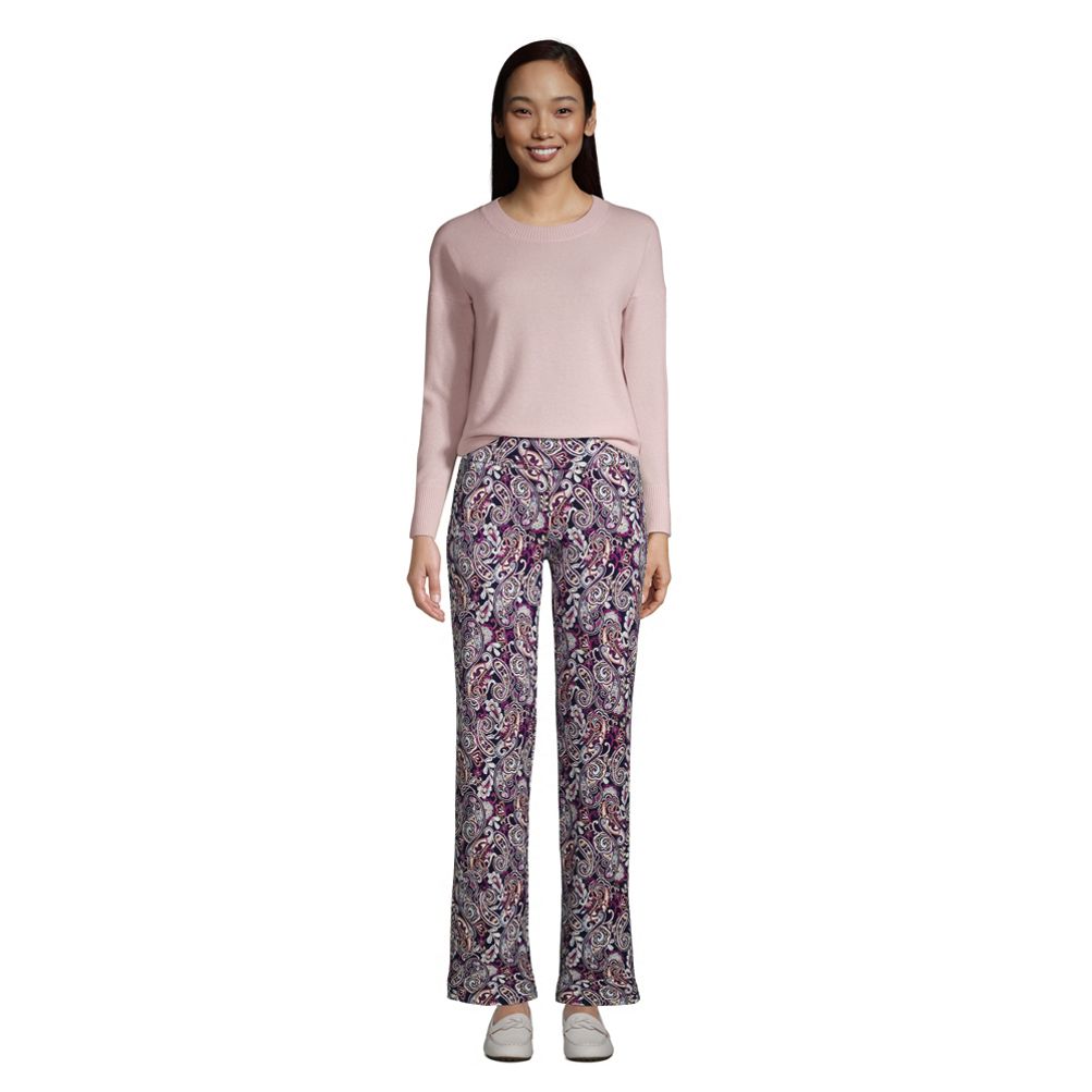 Lands' End Women's Tall Starfish Mid Rise Straight Leg Elastic Waist Pull  On Pants - Macy's in 2023